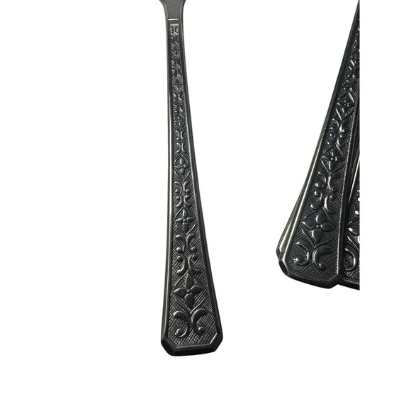 VTG INTERPUR Florenz Stainless Flatware Korea Floral Daisy Fleur de Lis Lot (13) - Picture 2 of 16